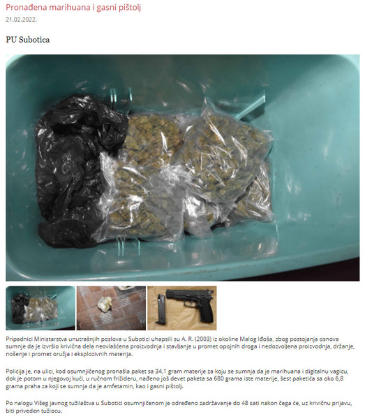 Serbia-avmp/Pronadena-marihuana-i-gasni-pistol