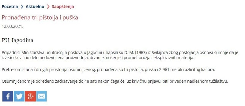 Serbia-avmp/Pronadena-tri-pistolja-i-puska