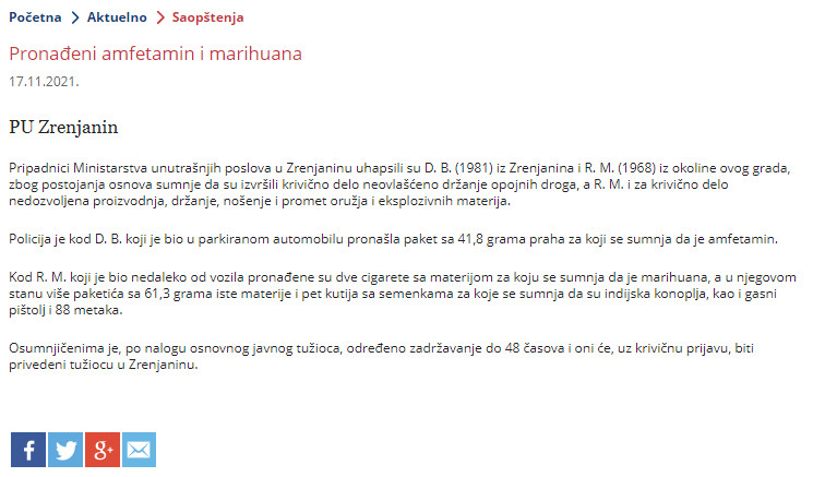 Serbia-avmp/Pronadeni-amfetamin-i-marihuana