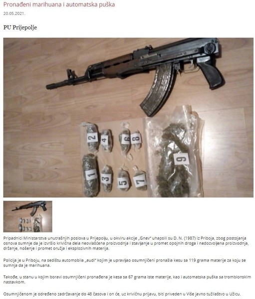 Serbia-avmp/Pronadeni-marihuana-i-automatska-puska