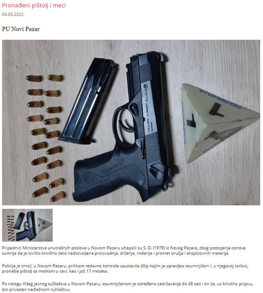 Serbia-avmp/Pronadeni-pistol-i-meci