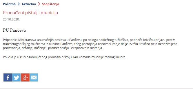 Serbia-avmp/Pronadeni-pistol-i-municija