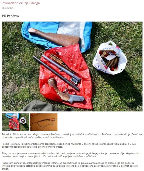 Serbia-avmp/Pronadeno-oruzje-i-droga_1