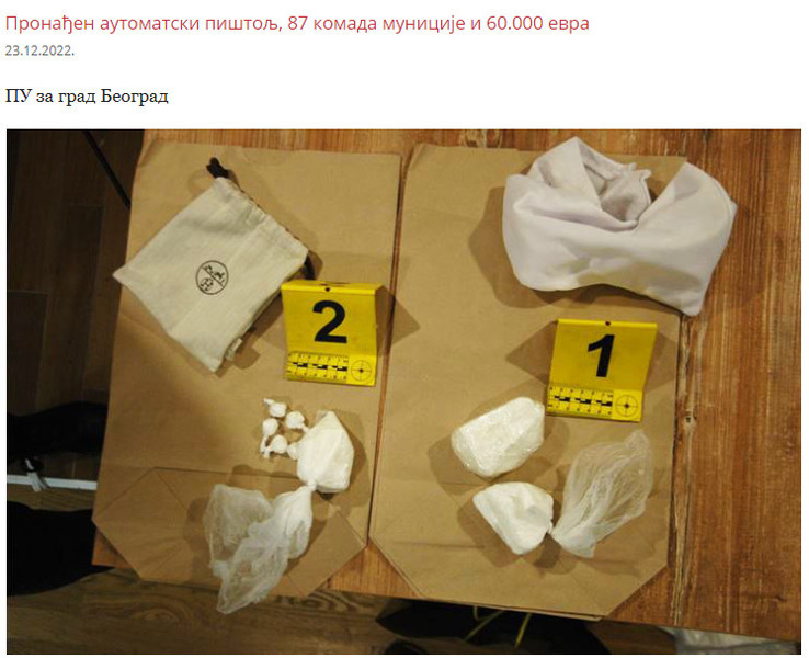 Serbia-avmp/Pronadjen-automatski-pistolj-87-komada-municije-i-60000-evra