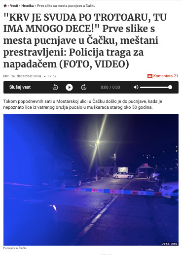 Serbia-avmp/Prve-slike-sa-mesta-pucnjave-u-Cacku---Blic