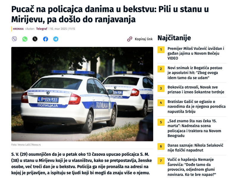 Serbia-avmp/Pucac-na-policajca-danima-u-bekstvu_-Pili-u-stanu-u-Mirijevu-pa-doslo-do-ranja