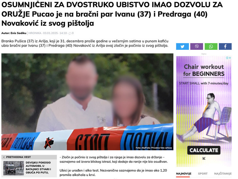 Serbia-avmp/Pucao-je-na-bracni-par-Ivanu-37-i-Predraga-40-Novakovic-iz-svog-pistolja---Alo