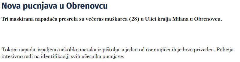 Serbia-avmp/Pucnjava-Obrenovac