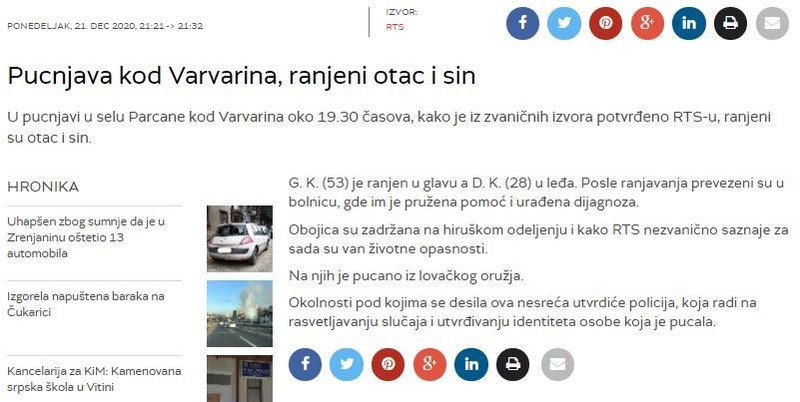 Serbia-avmp/Pucnjava-kod-Varvarina-ranjeni-otac-i-sin