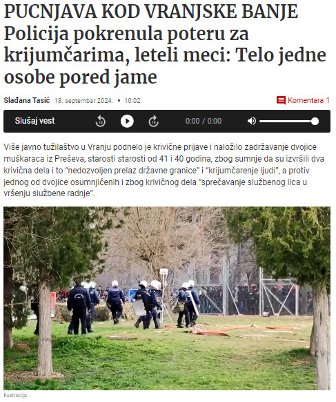 Serbia-avmp/Pucnjava-kod-Vranjske-Banje_-Policija-pokrenula-poteru-migranti-pobegli-iz-voz