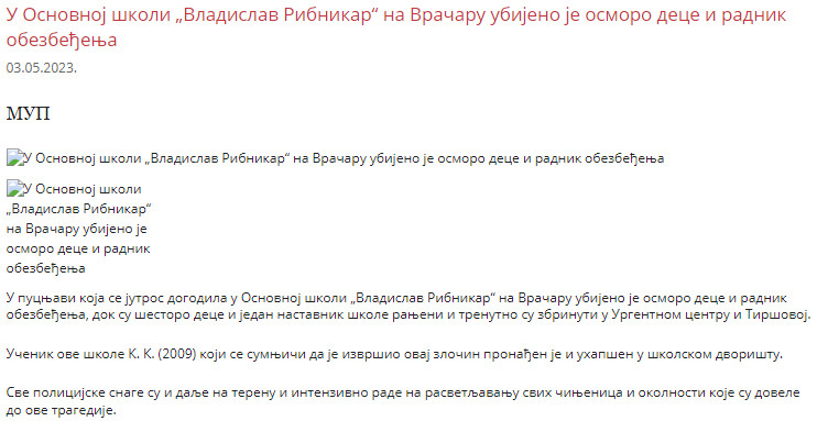 Serbia-avmp/Pucnjava-kod-osnovne-skole
