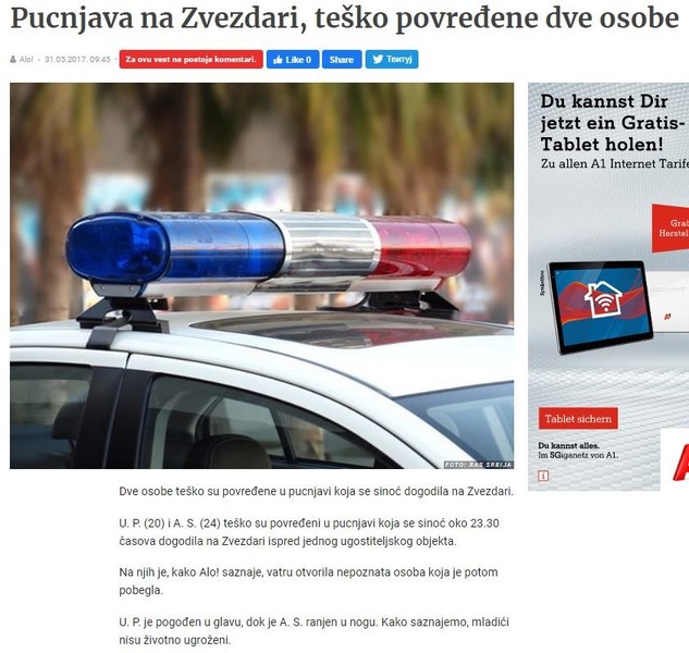 Serbia-avmp/Pucnjava-na-Zvezdari-tesko-povredene-dve-osobe