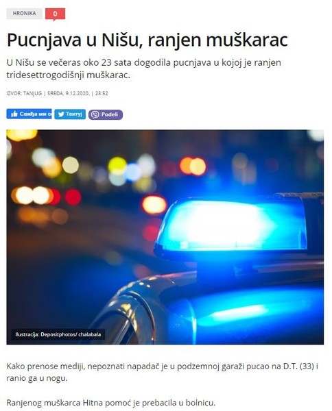 Serbia-avmp/Pucnjava-u-Nisu-ranjen-muskarac