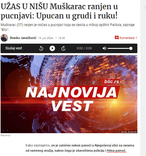 Serbia-avmp/Pucnjava-u-Nisu_-Muskarac-pronaden-sa-ranama---Blic