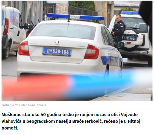 Serbia-avmp/Pucnjava-u-naselju-Brace-Jerkovic-tesko-ranjen-muskarac