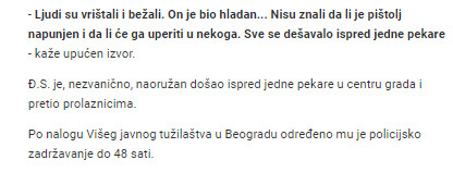 Serbia-avmp/Punim-pistoljem-pretio-prolaznicima-u-centru-Beograda-interventna-morala-da-r_1