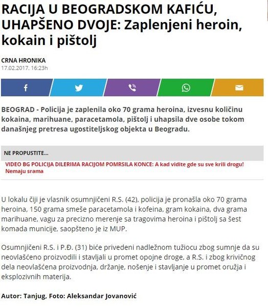 Serbia-avmp/RACIJA-U-BEOGRADSKOM-KAFICU-UHAPSENO-DVOJE_-Zaplenjeni-heroin-kokain-i-pistolj