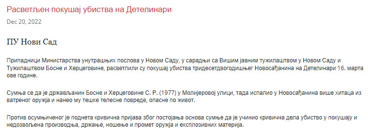 Serbia-avmp/Rasvetljen-pokusaj-ubistva-na-Detelinari