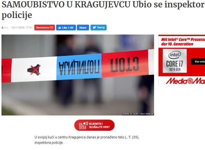 Serbia-avmp/SAMOUBISTVO-U-KRAGUJEVCU-Ubio-se-inspektor-policije