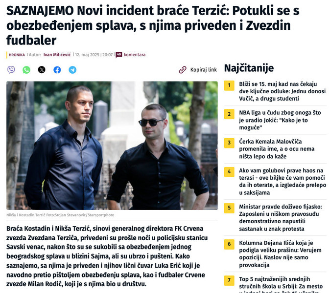 Serbia-avmp/SAZNAJEMO-Novi-incident-brace-Terzic