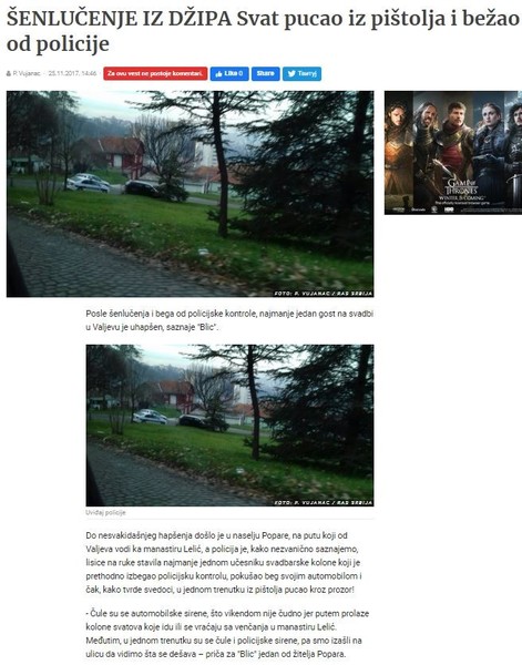 Serbia-avmp/SENLUCENJE-IZ-DZIPA-Svat-pucao-iz-pistolja-i-bezao-od-policije