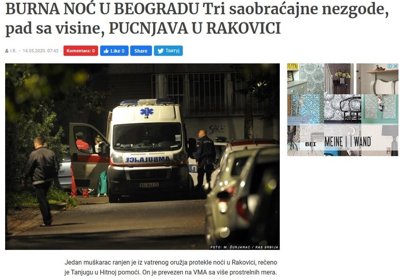 Serbia-avmp/Shooting-injury-Belgrade