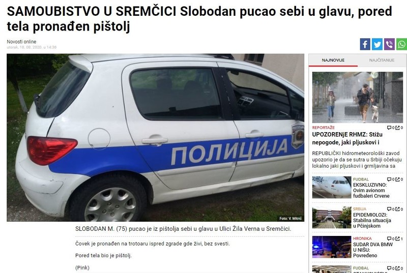Serbia-avmp/Slobodan-pucao-sebi-u-glavu-pored-tela-pronaden-pistolj