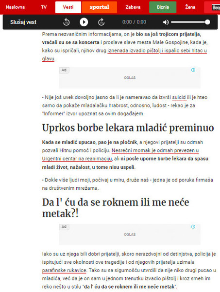 Serbia-avmp/Sremska-Kamenica-preminuo1