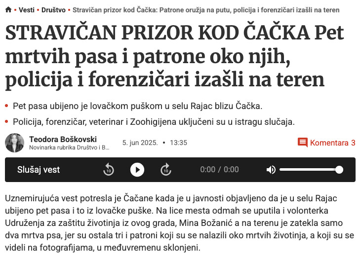 Serbia-avmp/Stravican-prizor-kod-Cacka_-Patrone-oruzja-na-putu-policija-i-forenzicari-izas