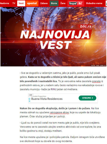 Serbia-avmp/Stravicna-eksplozija-u-selu-Brajici-na-Ravnoj-Gori_-Aktivirala-se-zaostala-gra_1