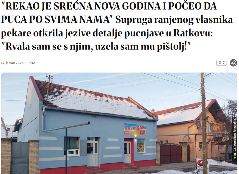 Serbia-avmp/Supruga-ranjenog-vlasnika-pekare-otkrila-jezive-detalje-pucnjave-u-ratkovu