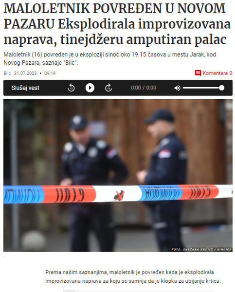 Serbia-avmp/Tinejdzeru-amputiran-palac