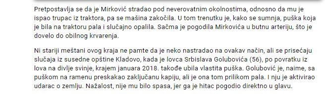 Serbia-avmp/Tragedija-kod-Negotina-krenuo-da-sece-drva-kad-je-puska-slucajno-opalila-i-ubi