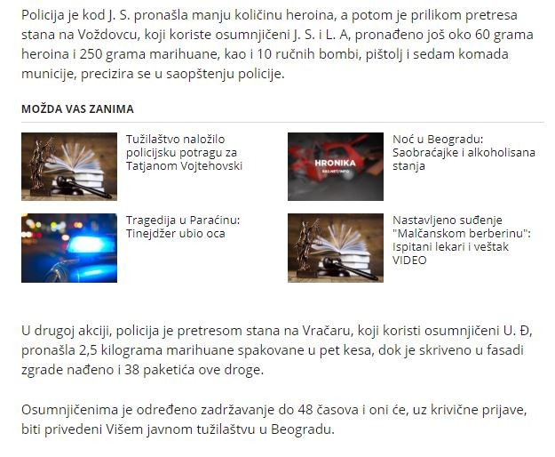 Serbia-avmp/Tri-osobe-uhapsene-u-Beogradu-zbog-droge-i-oruzja_2