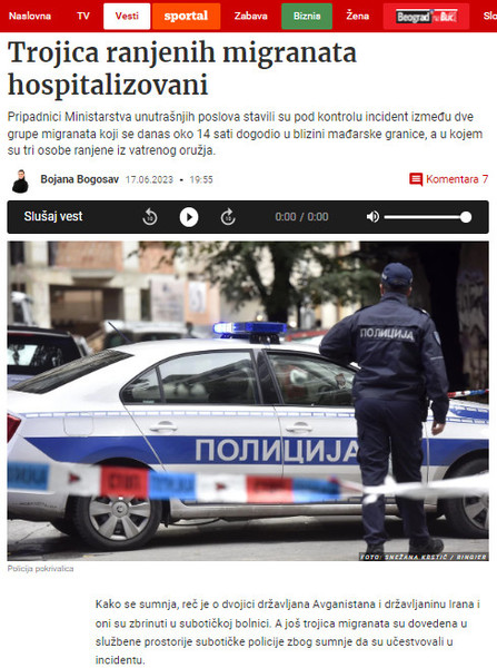 Serbia-avmp/Trojica-migranata-ranjeni-u-pucnjavi-kod-Subotice-u-bolnici-dvojica-na-ispiti