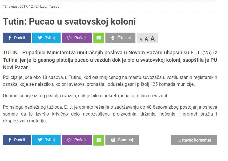 Serbia-avmp/Tutin_-Pucao-u-svatovskoj-koloni