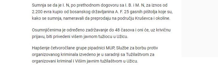 Serbia-avmp/U-Uzicu-pala-cetvoroclana-krimi-grupa-zbog-prodaje-oruzja_1