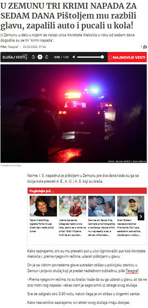 Serbia-avmp/U-ZEMUNU-TRI-KRIMI-NAPADA-ZA-SEDAM-DANA-Pistoljem-mu-razbili-glavu-zapalili-au