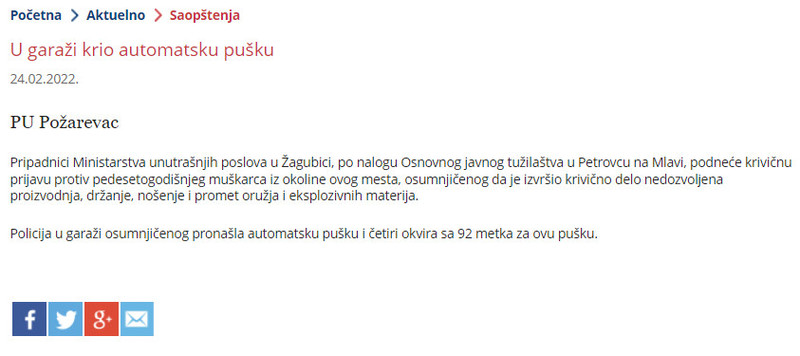 Serbia-avmp/U-garazi-krio-automatsku-pusku