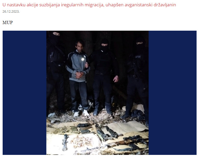 Serbia-avmp/U-nastavku-akcije-suzbijanja-iregularnih-migracija-uhapsen-avganistanski-drza
