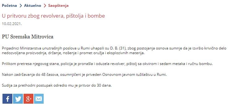 Serbia-avmp/U-pritvoru-zbog-revolvera-pistolja-i-bombe