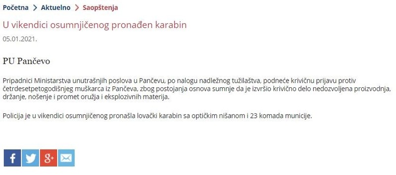 Serbia-avmp/U-vikendici-osumnjicenog-pronaden-karabin