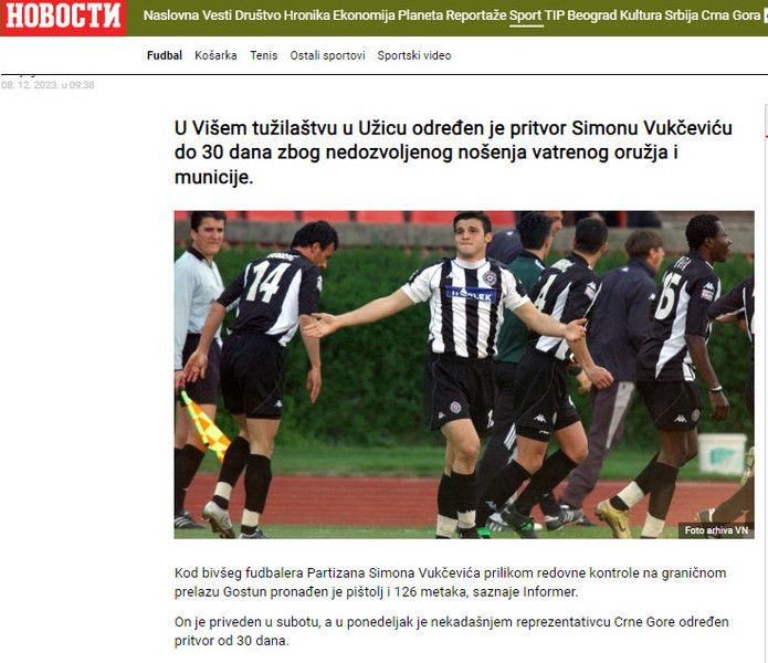 Serbia-avmp/UHAPSEN-BIVSI-FUDBALER-PARTIZANA_-Nosio-dres-Sportinga-reprezentacije-igrao-u