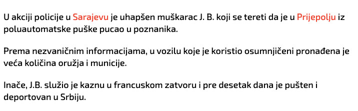 Serbia-avmp/UHAPSEN-PUCAC-IZ-PRIJEPOLJA-Iz-puske-ispalio-rafal-na-poznanika-drzao-ceo-grad