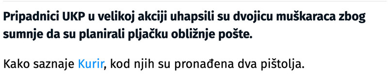 Serbia-avmp/UKP-uhapsio-dvojicu-muskaraca-u-Beogradu1