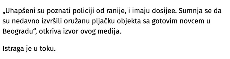 Serbia-avmp/UKP-uhapsio-dvojicu-muskaraca-u-Beogradu2