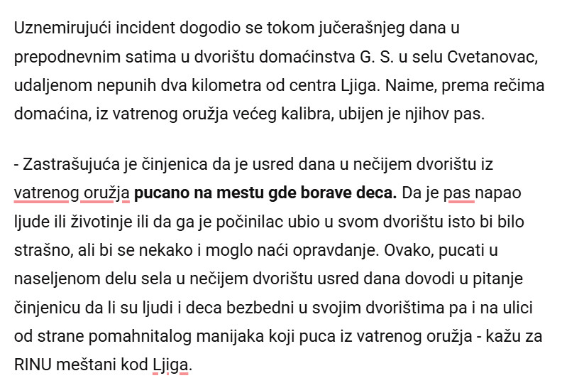 Serbia-avmp/USAO-IM-U-DVORISTE-I-UPUCAO-PSA-Jeziva-scena-usred-bela-dana-mestani-sela-kod-Ljiga-u-strahu_1