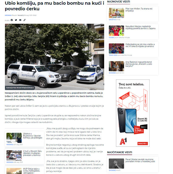 Serbia-avmp/Ubio-komsiju-pa-mu-bacio-bombu-na-kuci-i-povredio-cerku---NOVA-portal