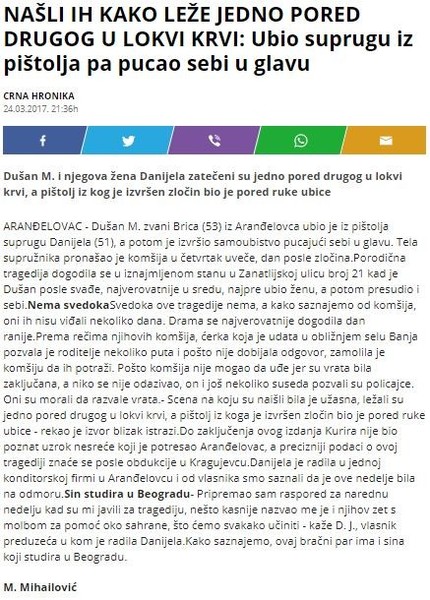 Serbia-avmp/Ubio-suprugu-iz-pistolja-pa-pucao-sebi-u-glavu