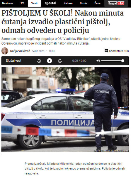 Serbia-avmp/Ucenik-pretio-plasticnim-pistoljem